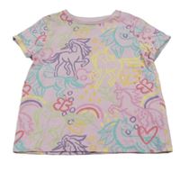 Lila tričko s jednorožci Next