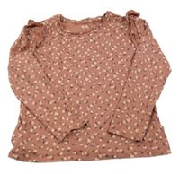 Starorůžové květované triko C&A