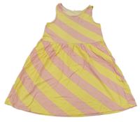 Žluto-růžové pruhované šaty H&M