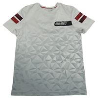 Bílo-šedé vzorované sportovní tričko s nápisem C&A