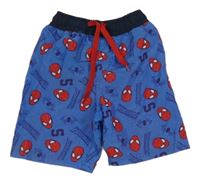Modré plážové kraťasy se Spidermany