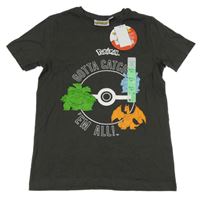 Nové - Antracitové tričko s pokémony Primark