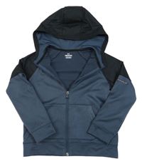 Šedomodro-černá propínací thermo mikina s logem a kapucí Under Armour
