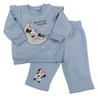 2set - Světlemodrá mikina se srdíčky a Minnie + tepláky Disney