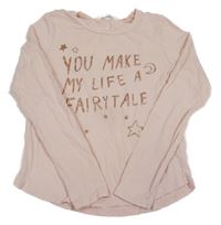 Světlerůžové pyžamové triko s nápisem a hvězdami H&M