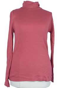 Dámské růžové žebrované triko s rolákem River Island 
