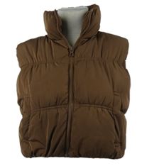 Dámská hnědá šusťáková zateplená crop vesta H&M