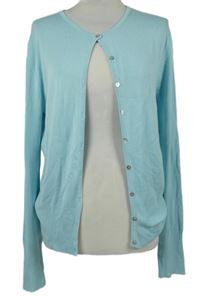 Dámský světlemodrý propínací lehký svetr 