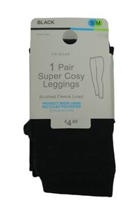 Nové - Dámské černé thermo punčochové legíny Primark 
