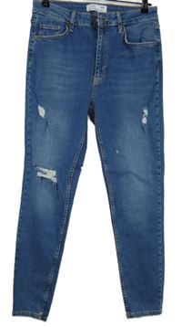 Dámské modré skinny rifle s dírami Peacocks 