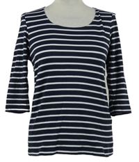 Dámské tmavomodro-bílé pruhované triko Street One 