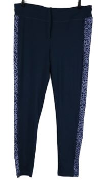 Dámské tmavomodro-fialové vzorované sportovní legíny Seasons 