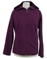 Dámská purpurová fleecová propínací mikina s kapucí Up2Fashion
