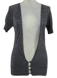 Dámská šedá třpytivá svetrová propínací vesta Atmosphere 