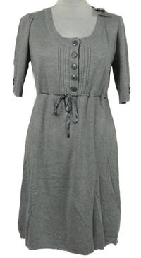 Nové - Dámské šedé svetrové šaty se stahováním Ze-ze 