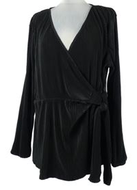 Dámská černá plisovaná zavinovací tunika City Chic 