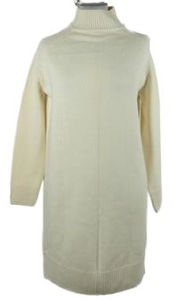 Dámské smetanové svetrové šaty se stojáčkem Semir 