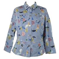 Dámská modro-bílá pruhovaná košilová bunda s potiskem Gerry Weber 