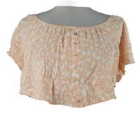 Dámská světlerůžovo-bílá vzorovaná crop halenka Primark 