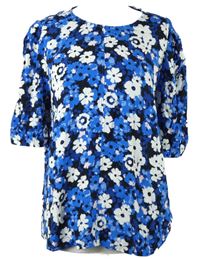 Dámská modrá květovaná halenka M&S