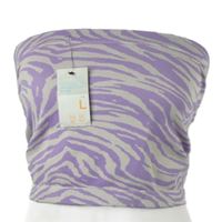 Nové - Dámský smetanovo-fialový vzorovaný bandeau top Primark 