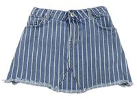 Modro-bílá pruhovaná riflová sukně Denim Co.