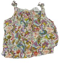 Bílo-barevný vzorovaný crop top Next