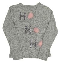 Šedé melírované úpletové triko s nápisem Primark