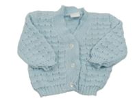 Světlemodrý propínací svetr