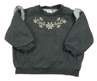 Šedá mikina s kytičkami H&M