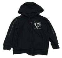 Černá propínací mikina s opicí a kapucí George