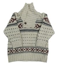 Béžový vzorovaný svetr H&M