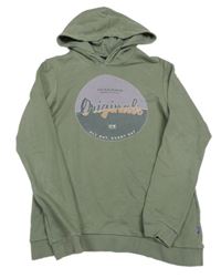 Khaki mikna s nápisem a kapucí Jack & Jones vel.176