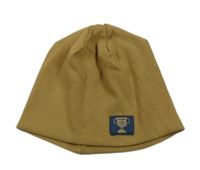 Hnědá žebrovaná bavlněná čepice s nášivkou so cute