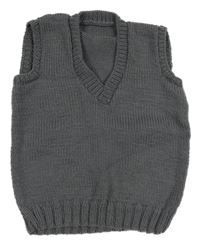 Šedá pletená vesta