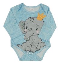 Modré melírované body se slonem