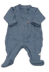 Modrý pletený overal s králíčkem