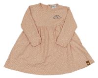 Světlerůžové šaty s nápisem a flíčky Topomini