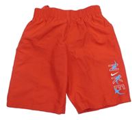 Červené plážové kraťasy s logem nike