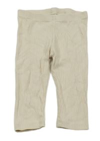 Světlebéžové žebrované legíny H&M