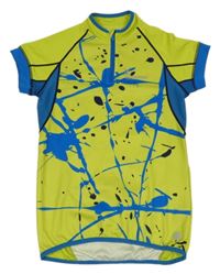 Zeleno-modré vzorované cyklistické funkční tričko Klimatex 