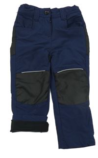 Tmavomodro-černé softshellové zateplené kalhoty Crane