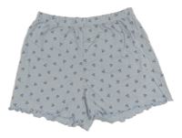 Světlemodré lehké kraťasy s květinami H&M