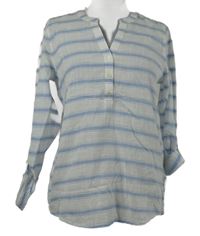 Dámská bílo-modrá pruhovaná halenková tunika Tom Tailor