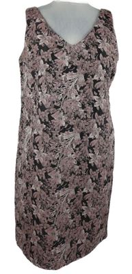 Dámské černo-růžové květované šaty Tu