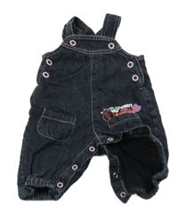 Tmavošedé riflové laclové kalhoty s ptáčkem Influx