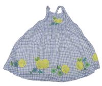 Bílo-modré kostkované šaty s citrony M&S