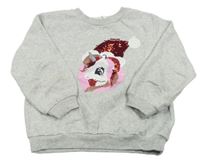 Šedá mikina s překlápěcími flitry H&M