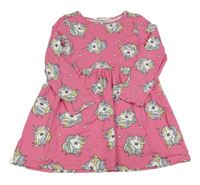 Růžové bavlněné šaty s jednoržci H&M