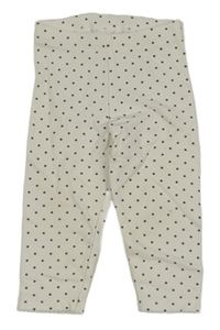 Smetanové puntíkaté teplé legíny C&A